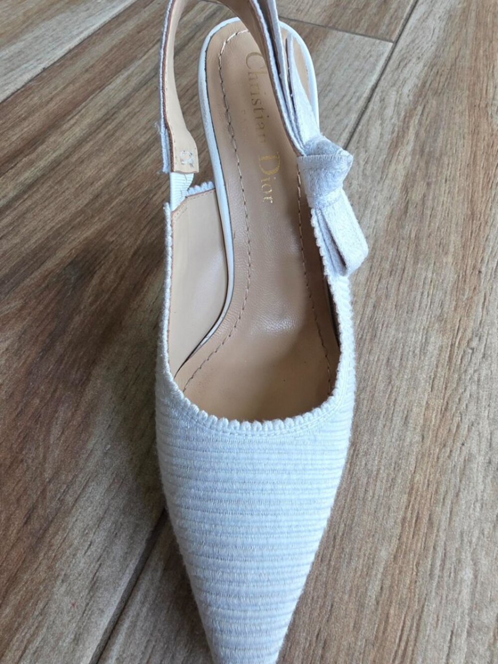 Dior J’Adior Slingback Pumps White Embroidered Cottom Slingback Eur. 36 D - Picture 6 of 15